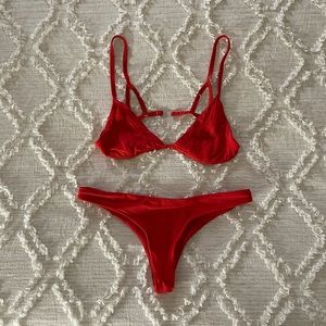 Frankie’s Bikinis Red Swimsuit
